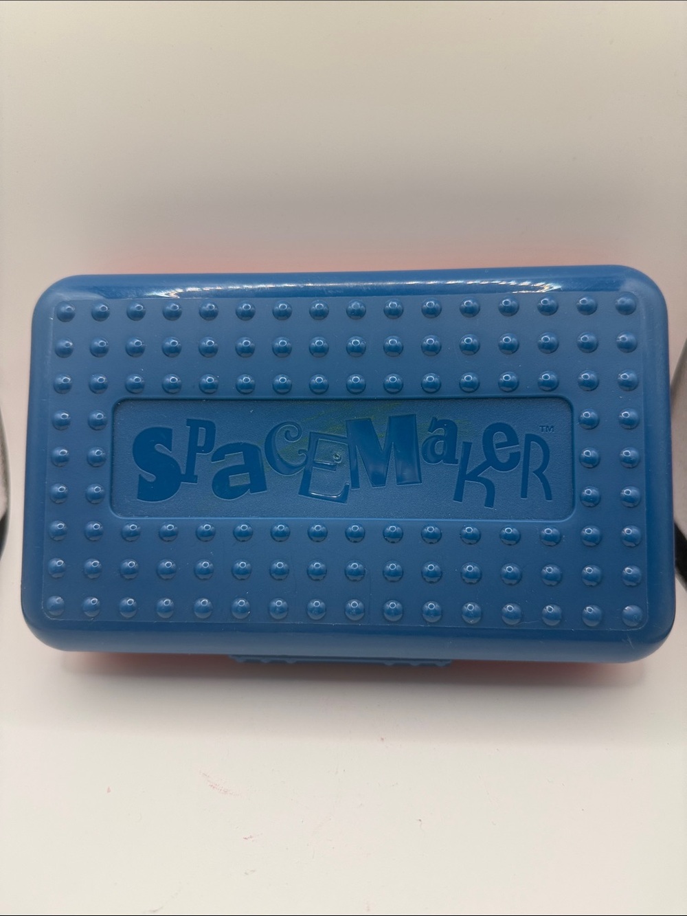 Spacemaker pencil box blue and red -has some crayon marks